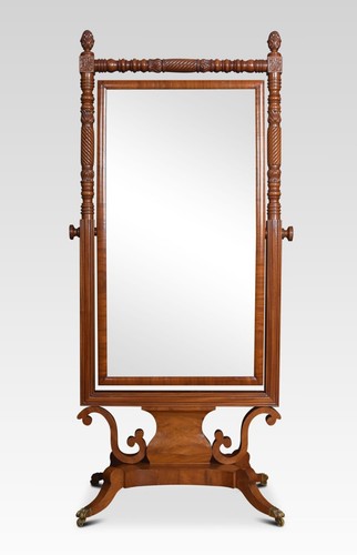 Regency mahogany cheval mirror - mahogany,