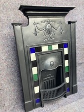 ANTIQUE CAST IRON FIREPLACE / FIRE SURROUND / VICTORIAN / AESTHETIC PERIOD TILED