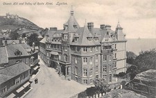 POSTCARD   DEVON    LYNTON  CHURCH HILL  AND VALLEY OF THE ROCKS  HOTEL