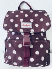 Cath Kidston burn burgundy Spotted Buckle Backpack With Laptop Compartment