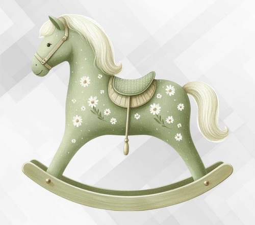 Rocking horse wall vinyl decal - rocking,