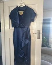Retro Pin Up Navy Satin Vivien