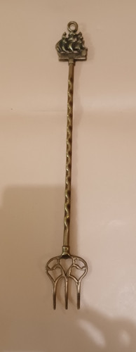Vintage brass toasting - vintage, fork