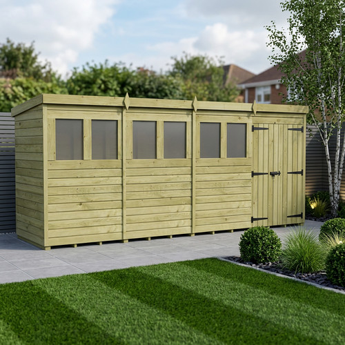 Pent shed double door - x,