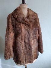 Vintage Rabbit Fur Jacket Golden Brown Size 10