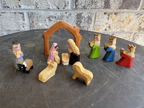 Ostheimer carved wood nativity - carved,