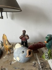 Lot of 5 Nautical Figurines Fish Seahorse Sailor Decor Coastal Marine Ornament