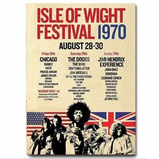 The Isle of Wight Festival 1970 Poster Printed on Sheet Metal Sign Waterproof