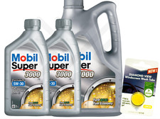 Mobil Super 3000 X1 FE 5W30 Engine Oil 7 Litres 7L (5L + 1L X2) + SCREENWASH TAB