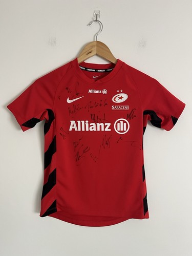 Signed saracens rugby shirt - saracens,