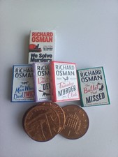 5 Richard Osman Novels. Handmade Miniature Books  1/12 Scale.  UK Original 