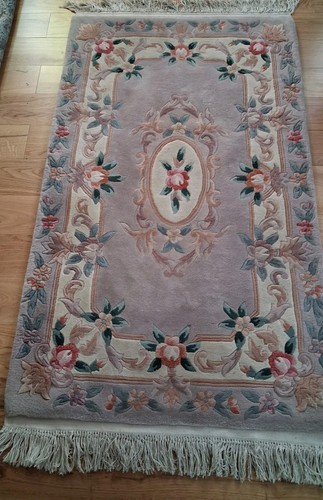 Thick wool rug floral pattern - wool,