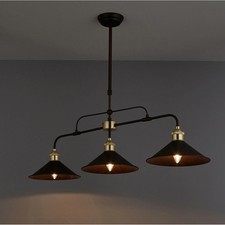 LED Ceiling Light 3 Way Pendant E27 Matt Metal Bronze Dimmable Kitchen Living