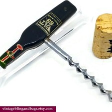 Vintage 1960s VAT 69 whisky corkscrew, 1960s whisky advertising corkscrew  #9