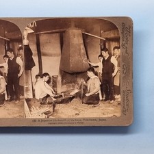 Yokohama Japan Stereoview 3D C1905 Real Photo Asia Old Blacksmith Blade forge