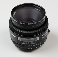 Nikon 50mm 1:1.8 lens Nikkor + 52mm Skylight Filter