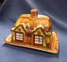 English-Cottage Ware-Price Bros-Vintage-Ceramic-Butter dish-60s-Good Condition