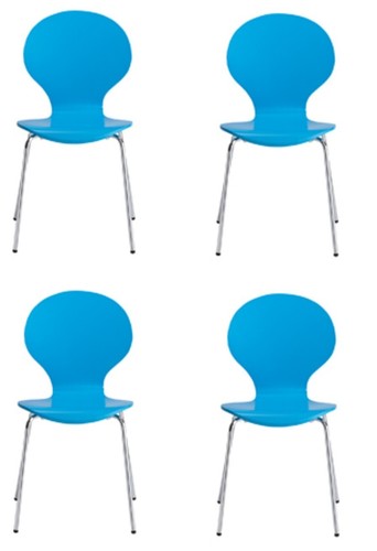 Dining chairs blue trendy - 4,