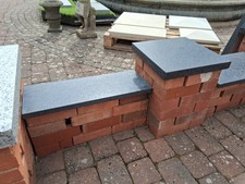 Wall Copings, Natural Black Granite Brick Wall Copings: 600x225x25mm