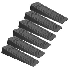 CREATISMO Pack of 6 Grey Rubber Door Stoppers for Floor, Durable, Anti-Skid, Hea