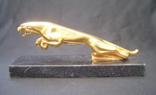 CLASSIC 1960s JAGUAR MK2 CAR BONNET MASCOT~MK2 GOLD PLATED DESK DISPLAY ORNAMENT