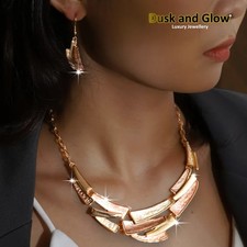 Beautiful Bohemian Style Jewellery Set Necklace Drop Earring Wedding Gift UK NEW