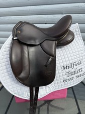 15 Inch Brown Equxtra Anaconda Dressage Saddle. Adjustable Gullet