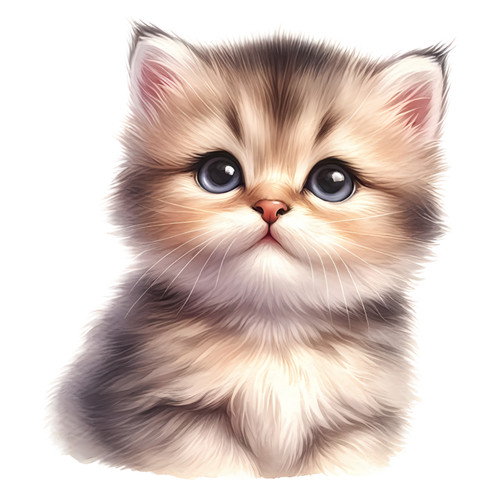 Brown fluffy kitten persian - brown,