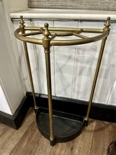 Victorian Half Round Brass And Iron Stick Stand Or Umbrella Stand