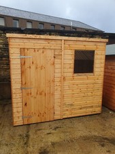 8x6 pent garden shed T&G Pinelap wooden factory seconds hut  - FAST DELIVERY