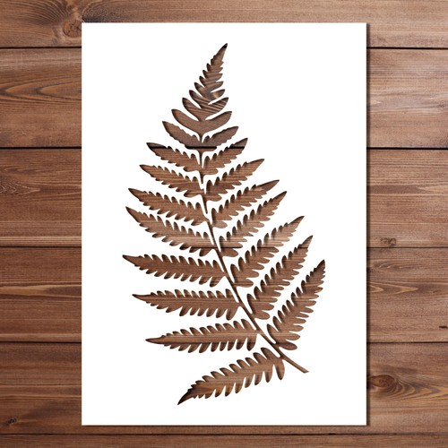 Fern leaf stencil - stencil, large