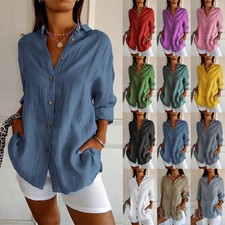 Womens Baggy Shirts Button Up