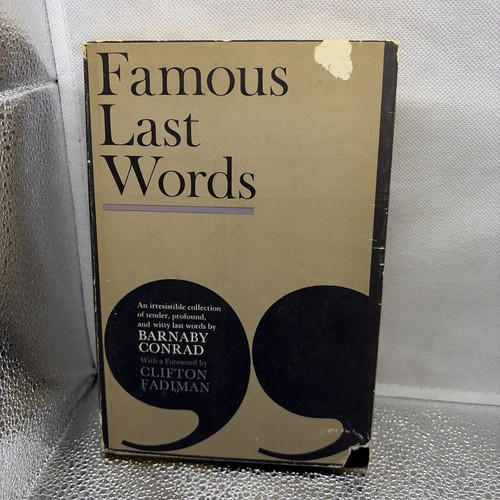 Famous last words barnaby - last, (barnaby