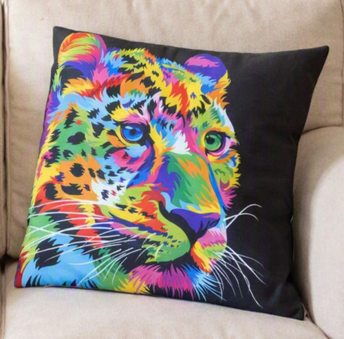 Kozzy rainbow leopard cushion - rainbow,