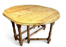 Vintage Natural Stripped Pine Drop Leaf Dining Table Country Farmhouse Kitchen