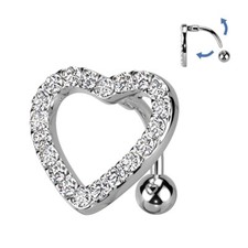 Belly bar reverse heart - , set