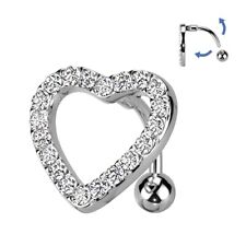 Belly bar reverse heart set