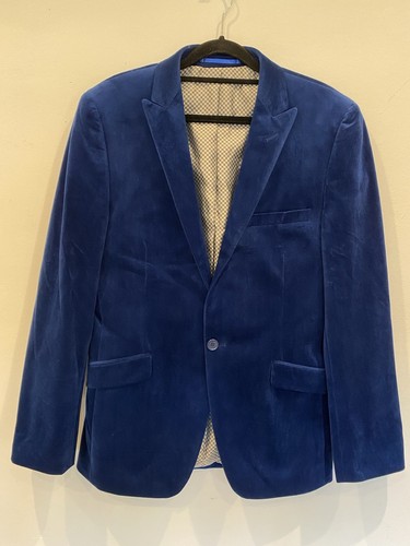 Lambretta blue velvet blazer - blue,