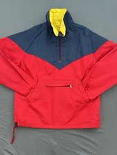 Vintage Powderhorn Mountaineering Anorak Jacket Men's L Red & Navy USA 80s Retro