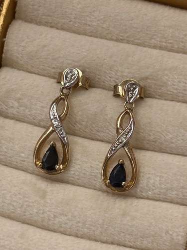 9ct gold real - real, sapphire
