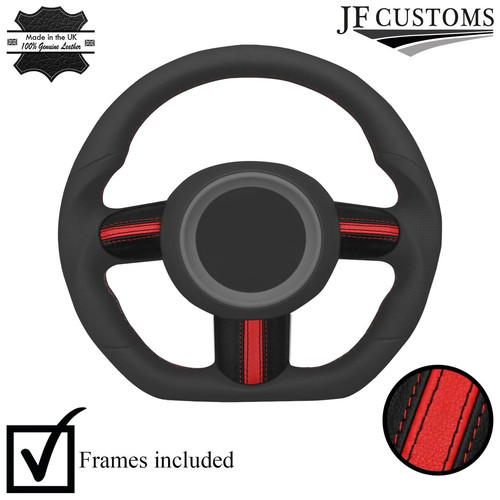 Red stripe leather spoke - stripe, 3-spoke