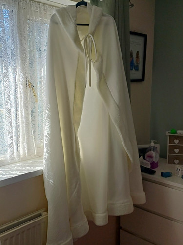White hooded cloak cape with - cape,