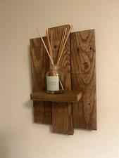 Rustic Shelf Reclaimed Solid Wood Small Display Shelf Oak Stain Ornaments Shelf