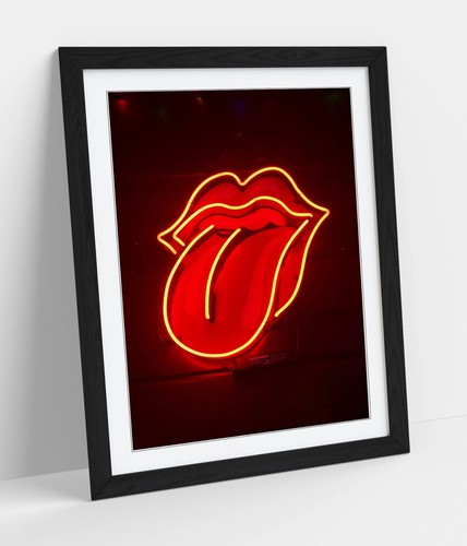 Neon sign rolling - sign, stones