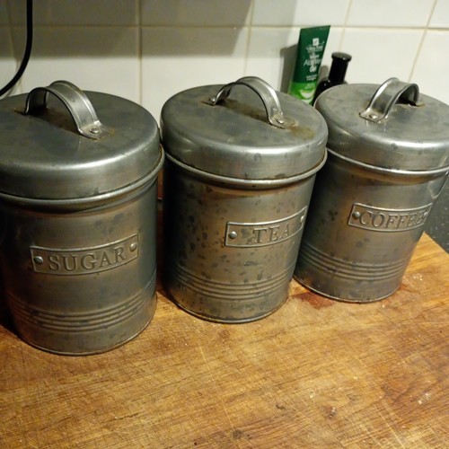 Vintage aluminium tin tea - aluminium,