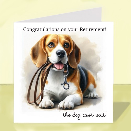 Beagle dog retirement card - beagle,