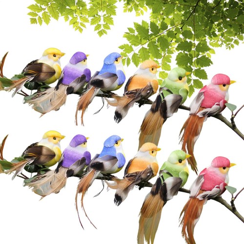 12pcs mini artificial - mini, birds