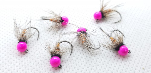 Barbless tungsten jig - tungsten, pink