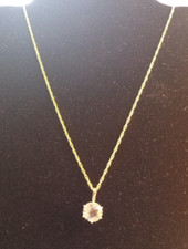 ITINGA PETALITE & DIAMOND PENDANT ROSE GOLD  9ct NECKLACE