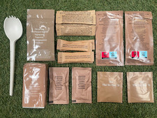 BRITISH ARMY Brew Kit Consumables Spork CAMPING Preppers Survival Issued